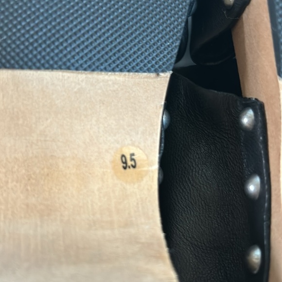 Kelsi Dagger Brooklyn Sprinter black clog slide sandal leather up stud open toe - Picture 13 of 16